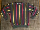 Tommy Hilfiger Vintage Sweater Men Large Striped Colorblock Crew Neck Preppy 90s