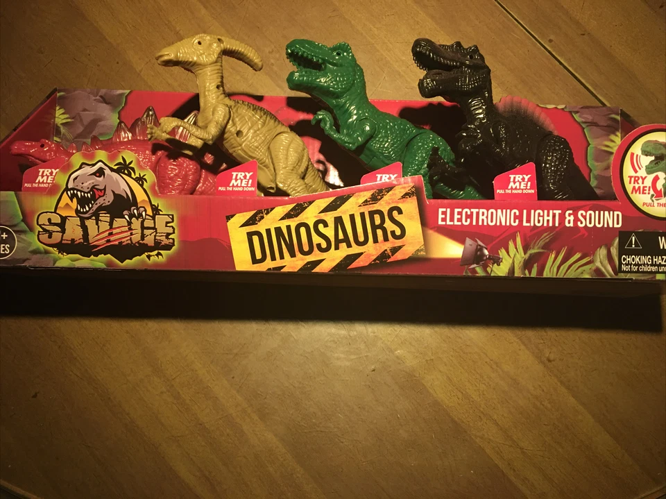 Boley 4 Dinosaur Set Jurassic Action Figures Kid Toys With Sound (Read Desc)