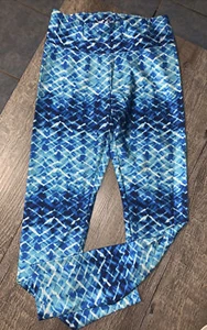 Justice sz 12 blue mermaid water color leggings guc - Picture 1 of 5