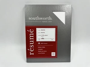 Southworth Wove fertig 24'b. "Papier | Farbe: weiß | 100 Ct | 8,5""x11" - Bild 1 von 2