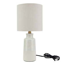 17" Reactive Glaze Ceramic Table Lamp, Taupe