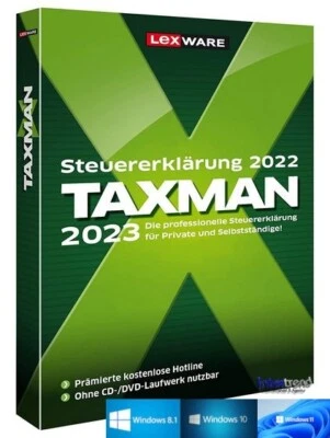 Lexware Taxman 2023 Vollversion für Steuerjahr 2022 + Handbuch PDF Download NEU - Bild 1 von 4