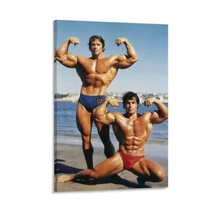 Arnold Poster Schwarzenegger Franco Columbu Pose Canvas Wall Painting Print - Picture 1 of 12
