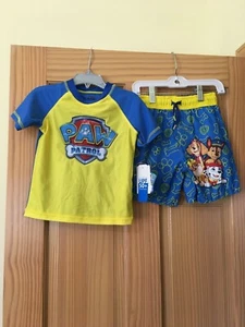 New Disney Boys Paw Patrol Rash Guard Shirt and Short Set UPF 50+ - Picture 1 of 1