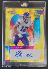 PUCA NACUA ROOKIE AUTO- 2023 LEAF VIVID YELLOW CRACKED ICE AUTO XRC 8/10 #BA-PN1