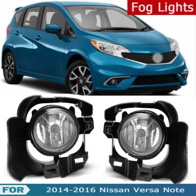  For 2014-2016 Nissan Versa Note Fog Lights Driving Lamps Wiring+Switch Kit Pair Foto 1 de 4