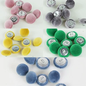 Cotton Velvet Upholstery & Furnishing Loop Back Buttons in 5 Colours 17mm & 21mm - Picture 1 of 8