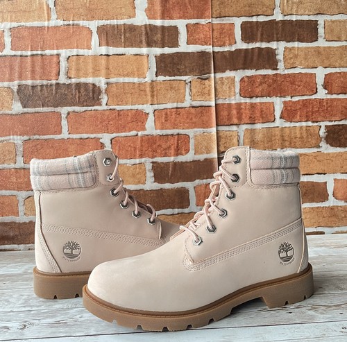 Timberland Tiglio Legno 6” Wp Stivali Donna Rosa Chiaro Nabuk TG:8