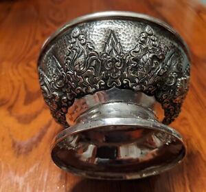 Yogya Indonesian 800 Silver Footed Cup.  4" diameter x 2 1/4" tall. 165 grams.