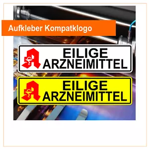 Eilige Arzneimittel Kompaktlogo Aufkleber, normal/reflektierend/neongelb - Bild 1 von 1