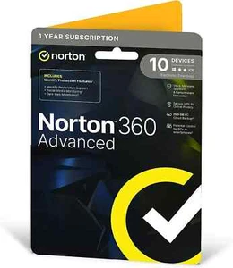 Norton 360 Advanced 10 Devices 1 Year + Identitiy Adviser - 5 Minute Delivery - Picture 1 of 8