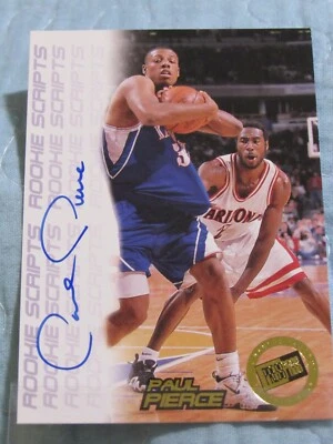 Tarjeta sin numerar Paul Pierce Press Pass Rookie Scripts 1998 doble amenaza Foto 1 de 2
