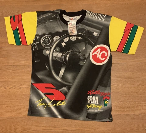 VTG 1996 Chase Authentics Terry Labonte Kellogg’s Shirt NWT Sz L -All Over Print Cover