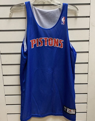 Alleson Athletic Men M Reversible Basketball Jersey Detroit Pistons Blue White Cover