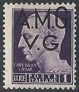 1945-47 TRIESTE AMG VG IMPERIALE 1 LIRA VARIETà MH * - RR11497 - Picture 1 of 1