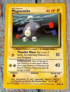 Pokemon Card Magnemite 53/102 Base Set Basic Common 1999 (#1) - Picture 1 of 4
