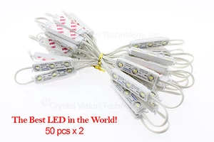 [100pz] Crystal Vision Samsung Bianco 5630 Modulo LED Obiettivo 1.20W IP68 LED Coreano - Foto 1 di 10