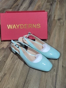 Wayderns Women's Patent Leather T Strap Ankle Strap Round Toe Chunky Heel Pumps - Picture 1 of 6