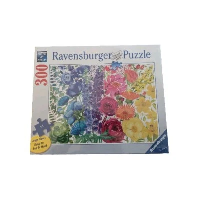 Ravensburger 花卉 300 大号拼图彩虹色全新带盒密封优质  — 第 1/3 张图片