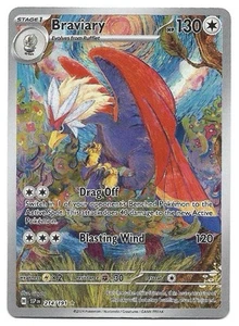 Tarjeta Pokémon Braviary 214/191 Sv08: Surging Sparks Holo Ilustración Rara Casi Nueva - Imagen 1 de 2