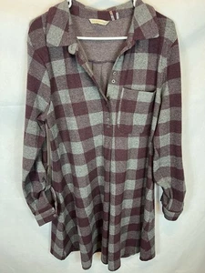 Women’s Soft Surroundings Plaid Flannel Tunic Size Medium - Picture 1 of 3