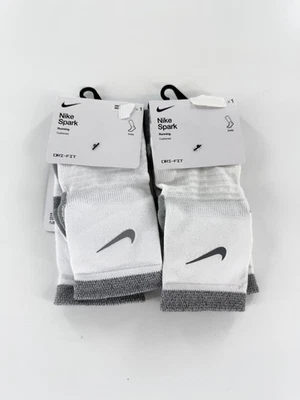 2 Packs Men Size 8-9.5 Nike Spark White Reflective Ankle Running Socks CU7199 - Image 1 of 4
