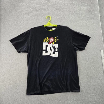 DC Shoes Men Shirt XL Black Logo Short Sleeve Racer Y2K Skater Tee - Image 1 of 4