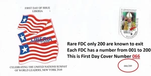 Liberia 1999 Rare FDC Italy Vatican Holy See His Holiness Pope John Paul II MNH - Picture 1 of 2