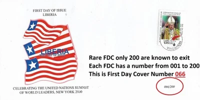 Liberia 1999 Rare FDC Italy Vatican Holy See His Holiness Pope John Paul II MNH - Image 1 of 2