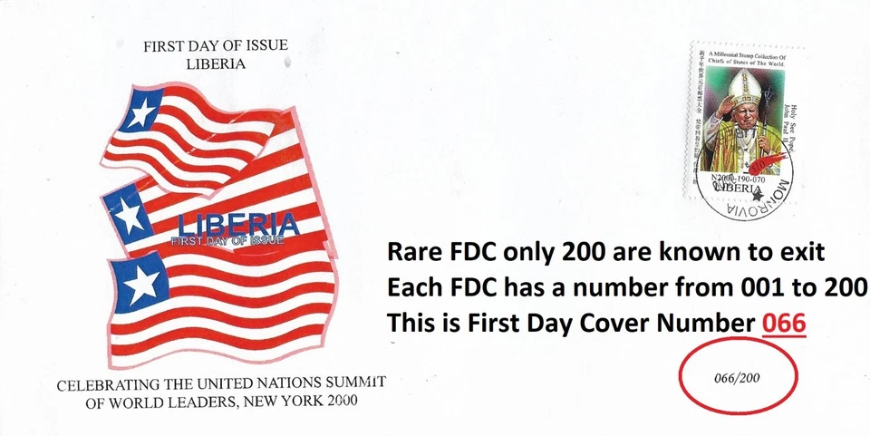 Liberia 1999 Rare FDC Italy Vatican Holy See His Holiness Pope John Paul II MNH - Image 1 of 2