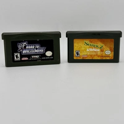 Nintendo Game Boy Advance WWF Road to Wrestlemania & Shrek 2 (GBA) Tested Works - Image 1 of 4