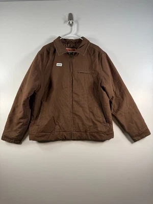 Chaqueta forrada de lona con cremallera completa Mossimo para hombre marrón talla mediana 23,5x27,5 Foto 1 de 4