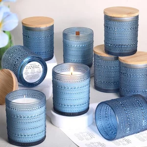 12 Pack Blue Candle Jars for Making Candles- 8 OZ Empty Glass Candle Making J... - Picture 1 of 7