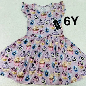 LEV Baby Emma blueberry cupcake dress Bamboo twirl size 6Y - Picture 1 of 4
