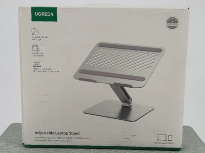 Ugreen Foldable Laptop Riser Stand (Up to 17.3") - Gray/Silver NEW - Image 1 of 2