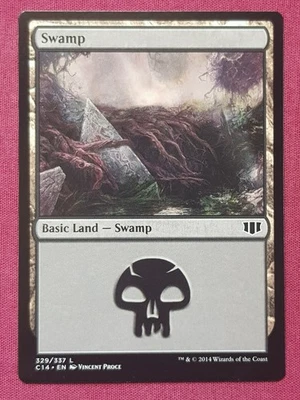 Magic The Gathering COMMANDER 2014 C14 SWAMP 329 land card MTG - Image 1 of 2