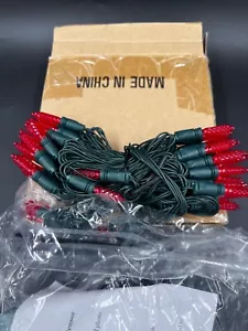 2 50 LED Light Sets Red Battery Op. W/Timer,Twinkle,Photo Sensor - Picture 1 of 5