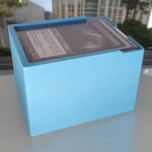 Marble Blue Premium Deck Box for Trading Cards Secure Card Storage & Transport