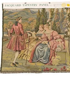 Vintage Jacquard Tapestry Fabric Italy Ladies By The Lake 20” x 20” - 6 Avail. - Picture 1 of 2
