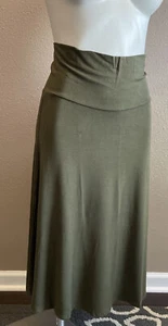 Green Flair Midi Skirt From Lock & Love Olive New NWT Sz S Lightweight - Picture 1 of 12