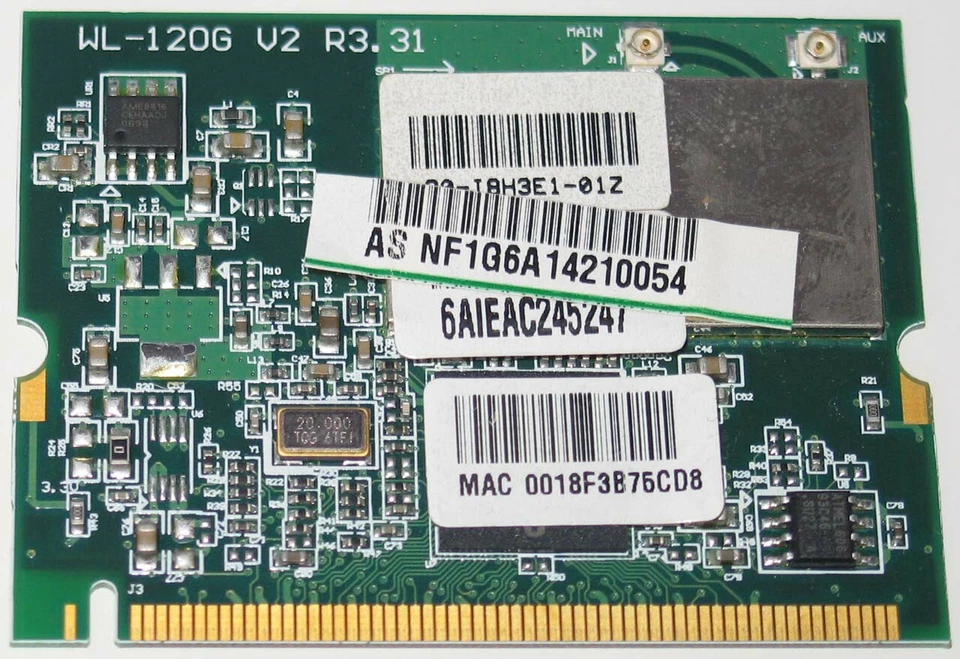 scheda wireless Asus WL-120G v2 (mini-pci) Broadcom BCM4318 - Immagine 1 di 1