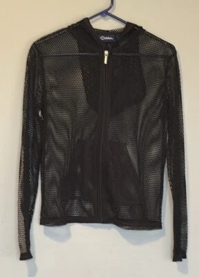 Sudadera con capucha Catalina negra de malla con cremallera talla S Foto 1 de 4