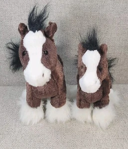 Ganz Webkinz & Lil Kinz Clydesdale Horses Plush/Stuffed Animals NO CODE Set Of 2 - Picture 1 of 10