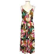 Billabong Womens Jumpsuit Large Shake It Again Colorful Tropical Floral Cropped