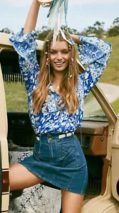 🦋Spell And The Gypsy XL Lolita Boho Blouse Bluebell EXC - Picture 1 of 16