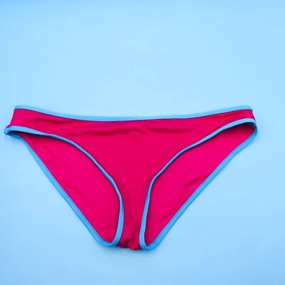 Victorias Secret Large Pink Blue Lined Brazilian Bikini Bottom Swimwear Women VS - Image 1 of 4