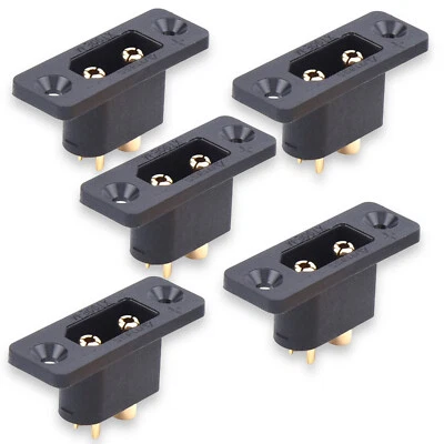 ✅ 5x Goldstecker XT90E-M Einbaustecker für Lipo Akku XT90 XT90H Stecker Schwarz - Bild 1 von 4