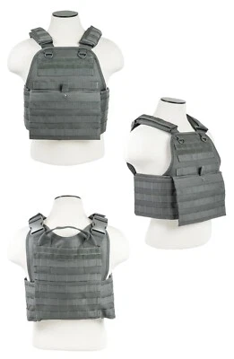 NcSTAR Heavy Duty Executive Tactical Plate Carrier MOLLE M-2XL Adjustable-Gray - Image 1 of 4