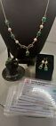 Handmade Sterling Silver Jewelry set Natural Emerald Each Stone GGI Certified