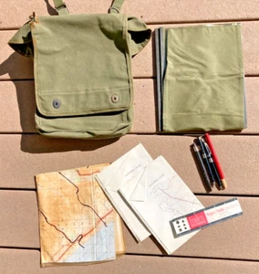 USMC ORIGINAL WW2 US MAP CASE WITH SHOULDER STRAP UNITED STATES MARINE CORPS - Picture 1 of 13